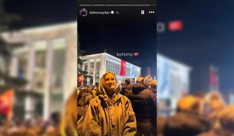 DİDEM SOYDAN’DAN EKREM İMAMOĞLU’NA DESTEK: “BURADAYIM VE KORKMUYORUM!”