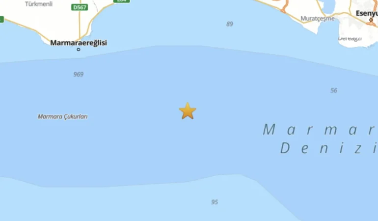 MARMARA DENİZİ’NDE 3.8 BÜYÜKLÜĞÜNDE DEPREM!